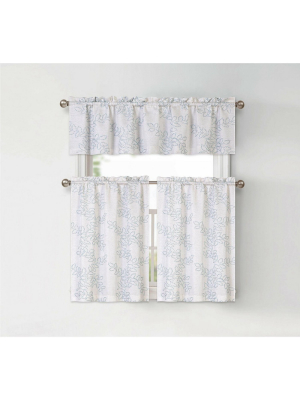 Goodgram Brielle Embroidered Floral Kitchen Curtain Tier & Valance Set