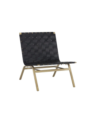 Omari Lounge Chair - Gold - Black