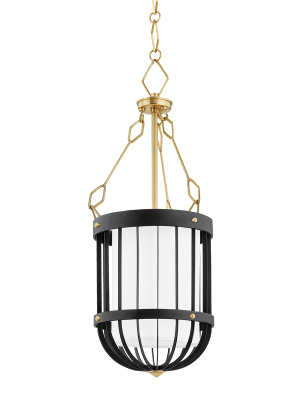 Hudson Valley Lighting Landon Pendant - Aged Brass & Black