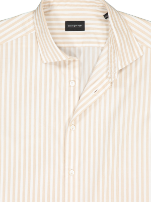 Tan Wide Stripe Woven