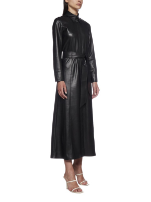 Nanushka Asayo Faux Leather Shirt Dress