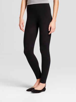 Women's High Waist Cotton Blend Seamless Leggings - A New Day™