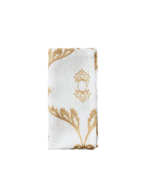 Kim Seybert Wisteria Napkin In White & Natural - Set Of 4