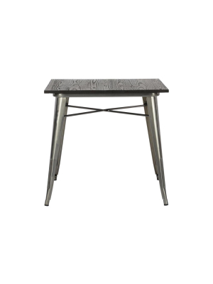 Fiora Square Metal Dining Table With Wood Top - Dorel Home Products