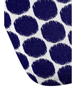 Natalie Baca Ikat Ovals Memory Foam Bath Mat Blue - Deny Designs