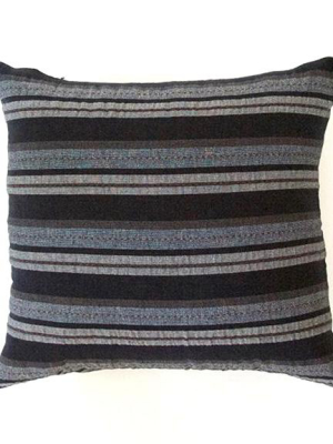 Black, Grey & Brown Striped Accent Pillow Case - 20x20 (final Sale)