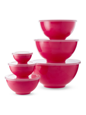 Melamine Mixing Bowls, Set Of 6, Watermelon