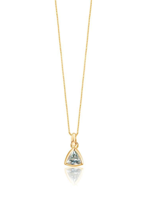 Aquamarine Charm Gold Necklace