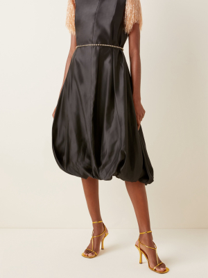 Satin Bubble-hem Dress