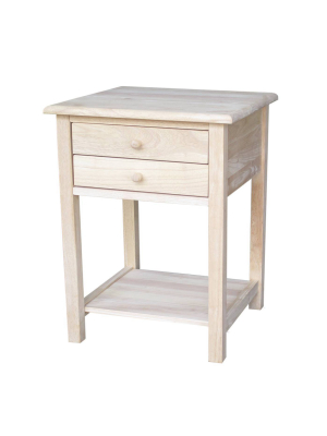 Lamp Table With 2 Drawers - International Concepts