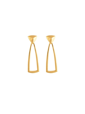 Gold Mesa Knocker Pendant Earrings
