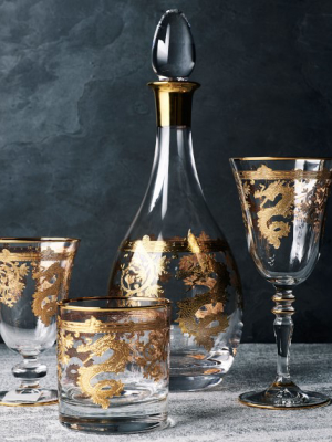 Gold Dragon Wine Glasses