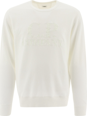 C.p. Company Logo Embroidered Crewneck Sweatshirt