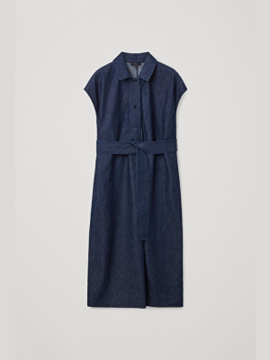 Belted Organic Cotton Denim Dress