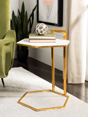 Mirasol Hexagon C Table White/gold - Safavieh