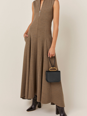 Nicole Zip-detailed Wool Maxi Dress