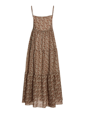 Floral Cotton Voile Tiered Maxi Dress