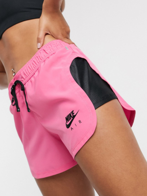 Nike Air Running Logo Shorts In Pink