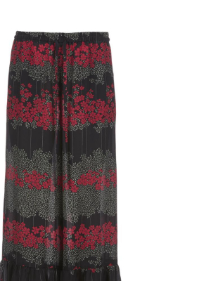 Redvalentino Floral Print Wide-leg Pants