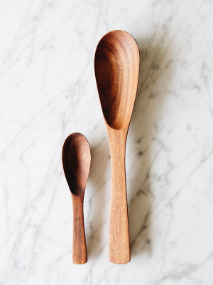 Acacia Wooden Oval Spoon Set