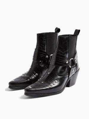 Mexico Black Western Leather Boots