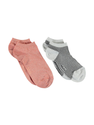 Molo Noja Glitter Socks - Aloha Peach