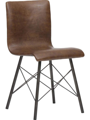 Diaw Dining Chair, Distressed Brown, Set Of 2