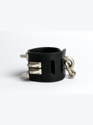 Restraint Charm Bracelet (pyramid Studs, 50mm, Blk+z)