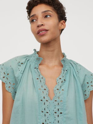 Eyelet Embroidery Blouse