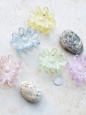 Clear Floral Hair Claw Clip – Assorted Colors