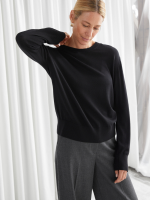 Slit Cuff Wool Knit Sweater