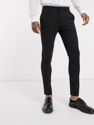 Asos Design Extreme Super Skinny Smart Pants In Black