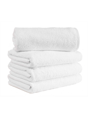 4pc Arsenal Turkish Hotel Collection Bath Towel Set White - Makroteks