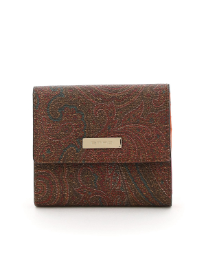 Etro Logo Plaque Paisley Patterned Wallet