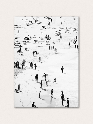 People On The Beach Bw