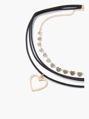 Heart Choker Necklace Set