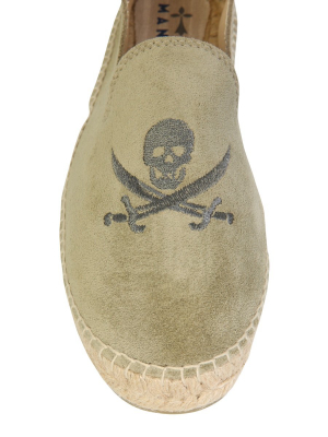 Manebí Embroidered Carbon Skull Espadrilles