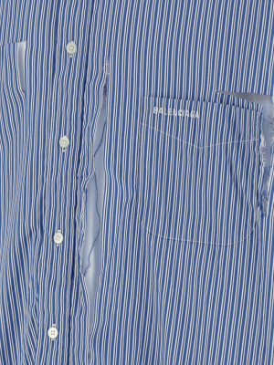 Balenciaga Ribbed Detailed Striped Shirt