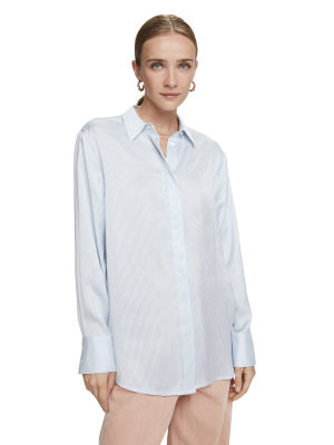 Silky Oversized Long Sleeve Shirt