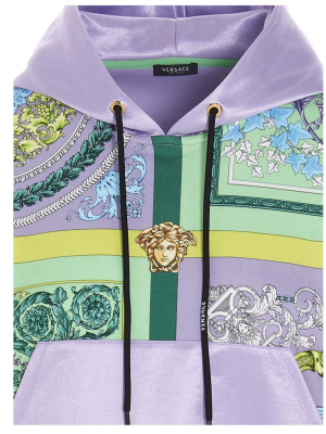 Versace Barocco Mosaic Print Drawstring Hoodie