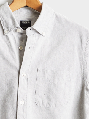 Japanese Selvedge Oxford Button Down Shirt In Grey