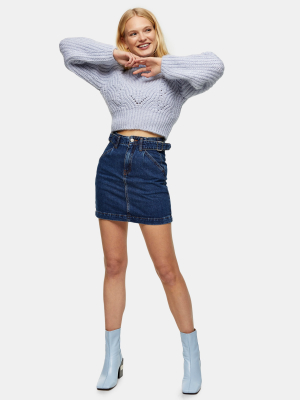 Denim Side Buckle Mini Skirt