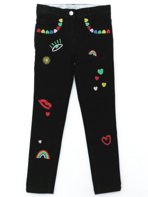 Stella Mccartney Heart And Rainbow Skinny Jeans