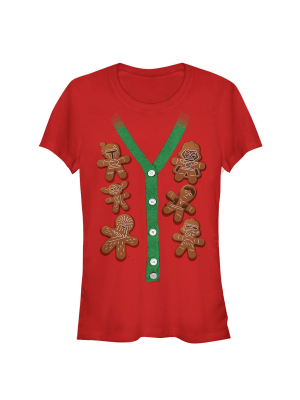 Junior's Star Wars Christmas Cookies Cardigan Print T-shirt