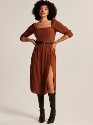 Squareneck Midi Dress