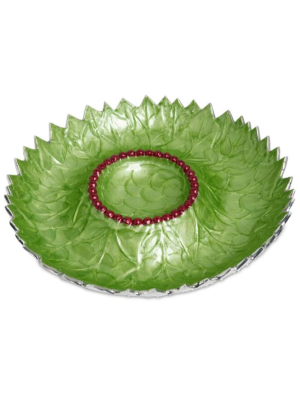 Julia Knight Holly Sprig 13.5" Chip And Dip Bowl In Mojito