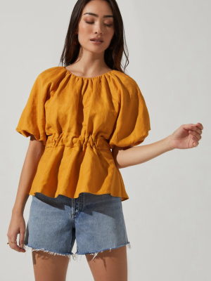 Vendetti Cutout Puff Sleeve Top