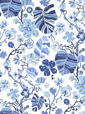 Gwyneth Floral Wallpaper In Indigo From The Bluebell Collection By Brewster Home Fashions