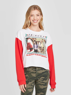 Women's Friends Armadillo Ugly Holiday Graphic Sweatshirt - White