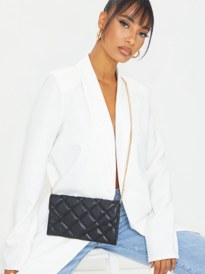 Black Quilted Envelope Cross Body Bag